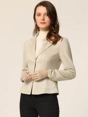 Long Sleeve Casual Open Front Drawstring Faux Suede Blazer