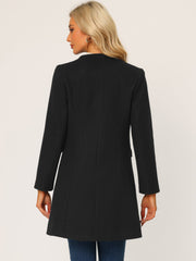 Elegant Winter Overcoat V Neck Single Breasted Long Coat