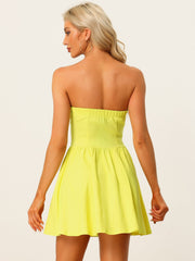 Strapless Sweetheart Neck Fit And Flare Mini Tube Top Dress
