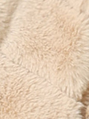 Winter Warm Cropped Collarless Faux Fur Fluffy Jacket