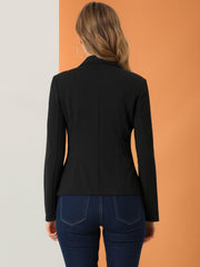 Notched Lapel Collar Stretch Work Office Workwear Jacket Blazer
