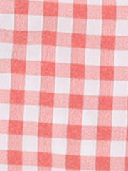 Plaid Blouse Puff Sleeve Ruffle Peter Pan Collar Shirt Top