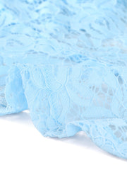 Floral Lace Shrug Tie Front Ruffled Hem Sheer Crop Bolero