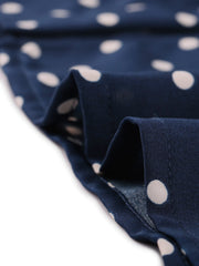 Polka Dot Peter Pan Collar Bow Tie Neck Puff Sleeve Vintage Shirt