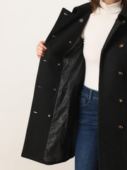Lapel Double Breasted Slant Pocket Button Belted Pea Coats