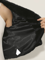 Faux Fur Long Sleeve Open Front Bolero Winter Coat Cropped Jacket