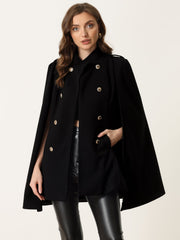 Winter Slit Sleeve Double Breasted Cloak Cape Coat