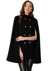 Winter Slit Sleeve Double Breasted Cloak Cape Coat