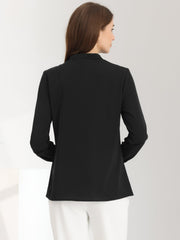 Puff Short Sleeve Turn Down Collared Office Button Down Shirt