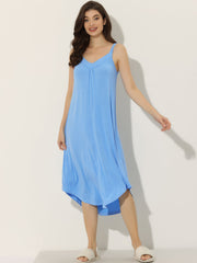 Spaghetti Strap Cami Nightdress Lounge Pajama Dress Nightgown