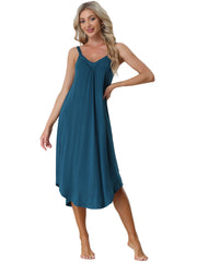 Spaghetti Strap Cami Nightdress Lounge Pajama Dress Nightgown