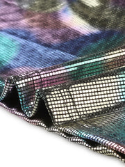 Sleeveless Metallic A-Line Club Party Holographic Mini Dress