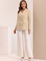 Notched Lapel Double Breasted Work Formal Blazer