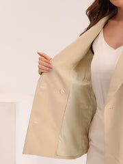 Notched Lapel Double Breasted Work Formal Blazer