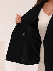 Notched Lapel Double Breasted Work Formal Blazer