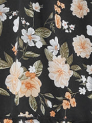 Chiffon Floral Printed Long Tiered Ruffle Boho Midi Skirt