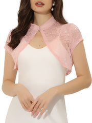 Lace Cardigan Stand Collar Short Elegant Shrug