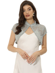 Lace Cardigan Stand Collar Short Elegant Shrug
