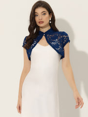 Lace Cardigan Stand Collar Short Elegant Shrug