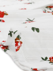 Floral Printed Peter Pan Collar Cotton Short Sleeve Shirt