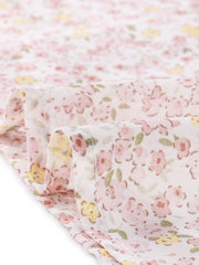 Floral Smocked Elastic Waist Knee Length Ruffle Tiered Skirt