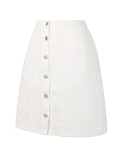 Casual Short Button Down Jeans Skirt