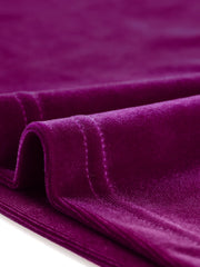 Ruffle Collar Short Cuff Sleeve Velvet Tops Blouse