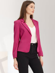 Open Front Office Work Business Crop Suit Blazer Jacket