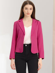 Open Front Office Work Business Crop Suit Blazer Jacket