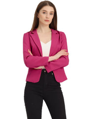 Open Front Office Work Business Crop Suit Blazer Jacket