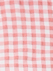 Plaid Puff Short Sleeve Gingham Peter Pan Collar Button Down Shirt