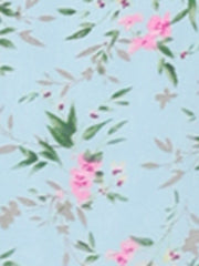 Ruffle Sleeve V Neck Above Knee A-Line Floral Chiffon Dress