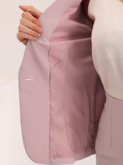 2 Pieces Business Casual Notched Lapel Long Sleeve Blazer & Pencil Skirt Suit Set