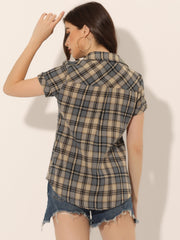 Button Down Cotton Classic Western Plaid Shirt