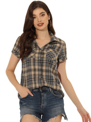 Button Down Cotton Classic Western Plaid Shirt