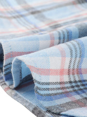 Cotton Classic Button Down Plaid Short Sleeve Shirt