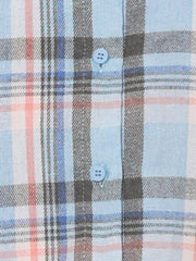 Cotton Classic Button Down Plaid Short Sleeve Shirt