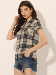 Classic Plaid Button Down Short Sleeve Shirt