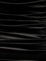 Solid Velvet Party Bodycon Mini Ruched Skirt