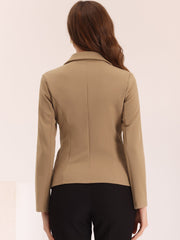 Solid Work Office Lapel Collar Stretch Jacket Suit Blazer
