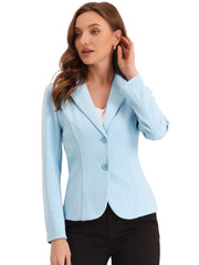 Notched Lapel Collar Stretch Work Office Workwear Jacket Blazer