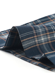 Plaid Elastic Waist Casual Work Office Long Pants
