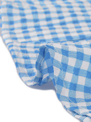 Summer Gingham Tops Square Neck Ruffle Cap Sleeve Blouse