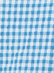 Summer Gingham Tops Square Neck Ruffle Cap Sleeve Blouse