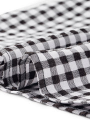 Summer Gingham Tops Square Neck Ruffle Cap Sleeve Blouse