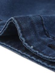 Summer Button Down Cap Short Sleeve Cropped Jean Denim Jacket