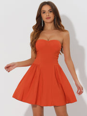 Strapless Sweetheart Neck Fit And Flare Mini Tube Top Dress