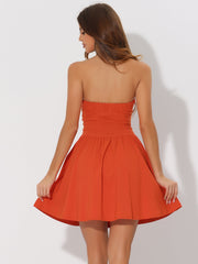Strapless Sweetheart Neck Fit And Flare Mini Tube Top Dress