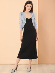 Sheer Floral Elegant 3/4 Sleeve Lace Shrug