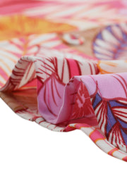 Hawaiian Tropical Leaves Floral Short Sleeve Button Down Shirt